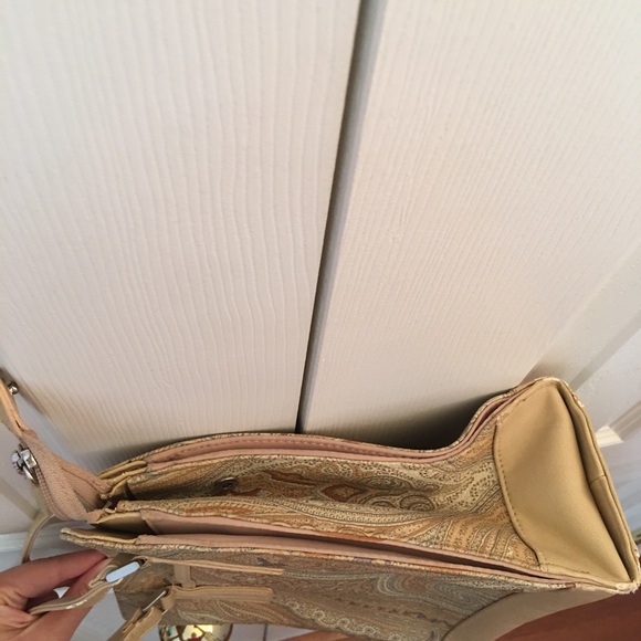 Paisley organizer pockets square purse tan pattern - Picture 6 of 13